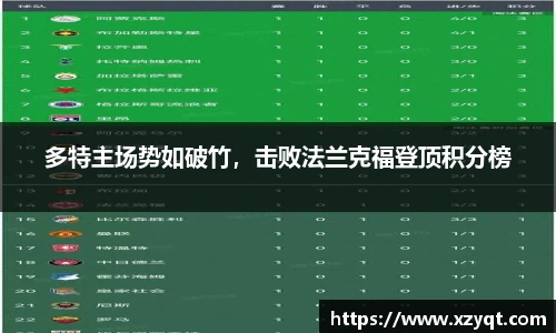 多特主场势如破竹，击败法兰克福登顶积分榜