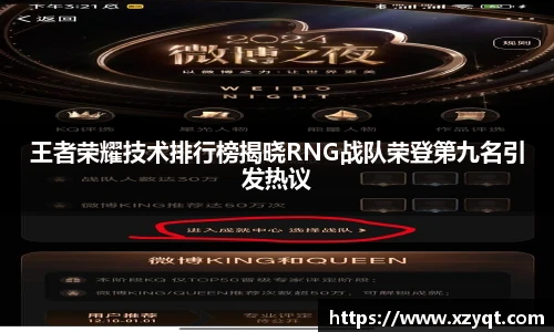 王者荣耀技术排行榜揭晓RNG战队荣登第九名引发热议